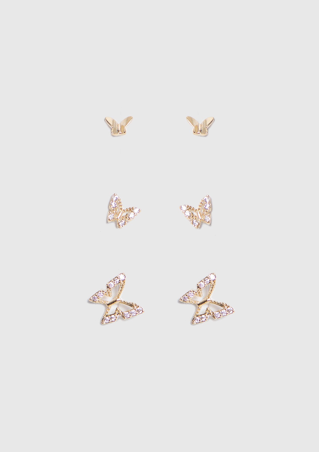 Real gold sale butterfly earrings