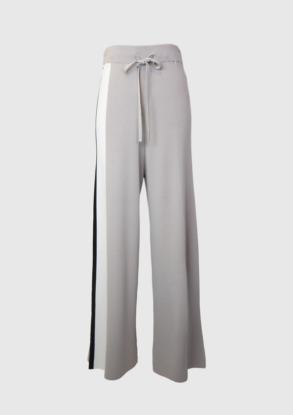 Colour Block Asymmetrical Sideline Pants in Grey