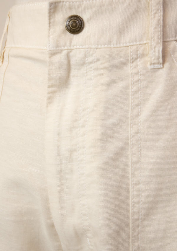 Linen x Cotton Hammer Loop Painter Pants in Beige