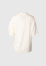 Open Collar Half Sleeve Shirt in Off White