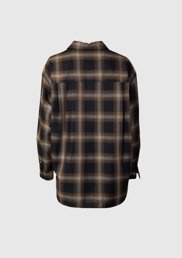 Check Oversized Shirt in Black Check