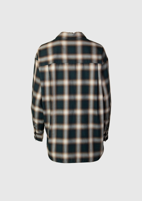 Check Oversized Shirt in Green Check