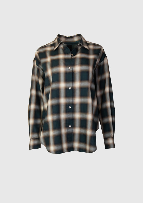 Check Oversized Shirt in Green Check