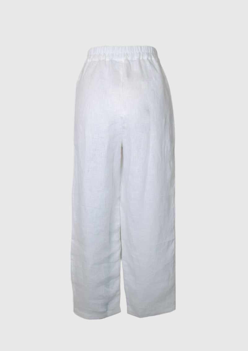 Linen Tapered Pants in White