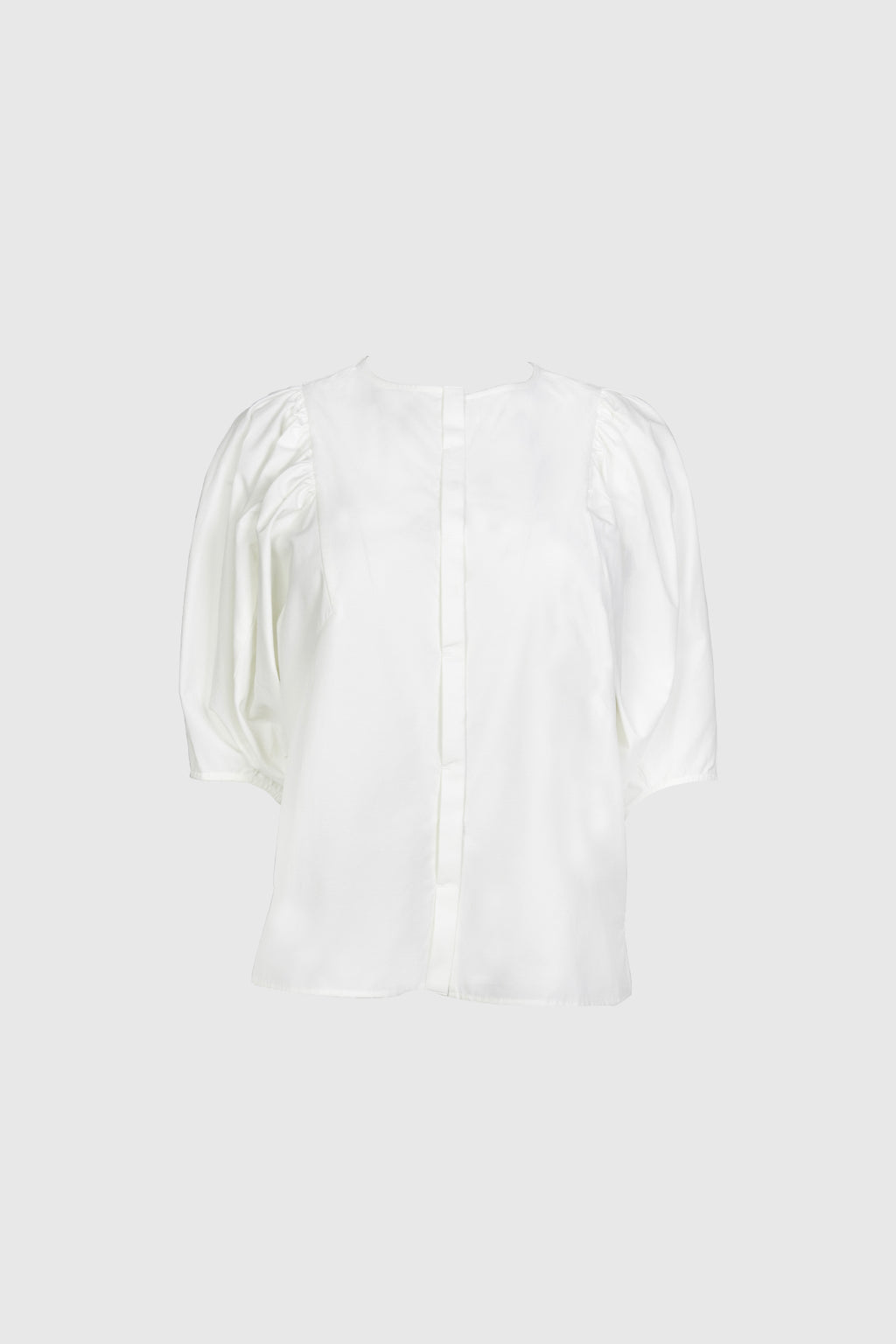 Volume Sleeve Blouse in White – LUMINE SINGAPORE