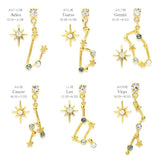 CANCER Constellation Asymmetric Earrings in Gold