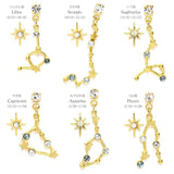 LIBRA Constellation Asymmetric Earrings in Gold