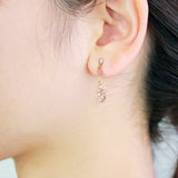 Sakura x Mount Fuji Paper Fan Asymmetric Earrings in Gold