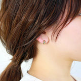 Curved Hinged-Hoop Earrings in Pink Gold