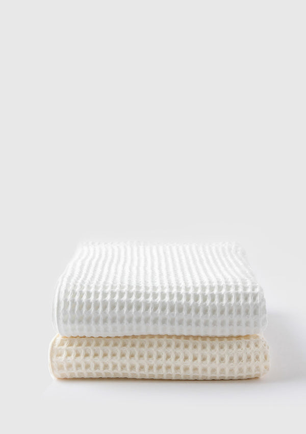 Organic Cotton Waffle Bath Towel - LUMINE SINGAPORE