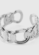 Chain-Motif Ear Cuff in Silver