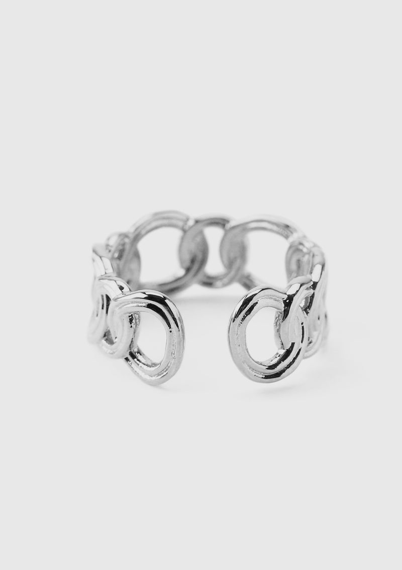 Chain-Motif Ear Cuff in Silver