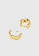 Wide Hinged-Hoop Earrings in Gold