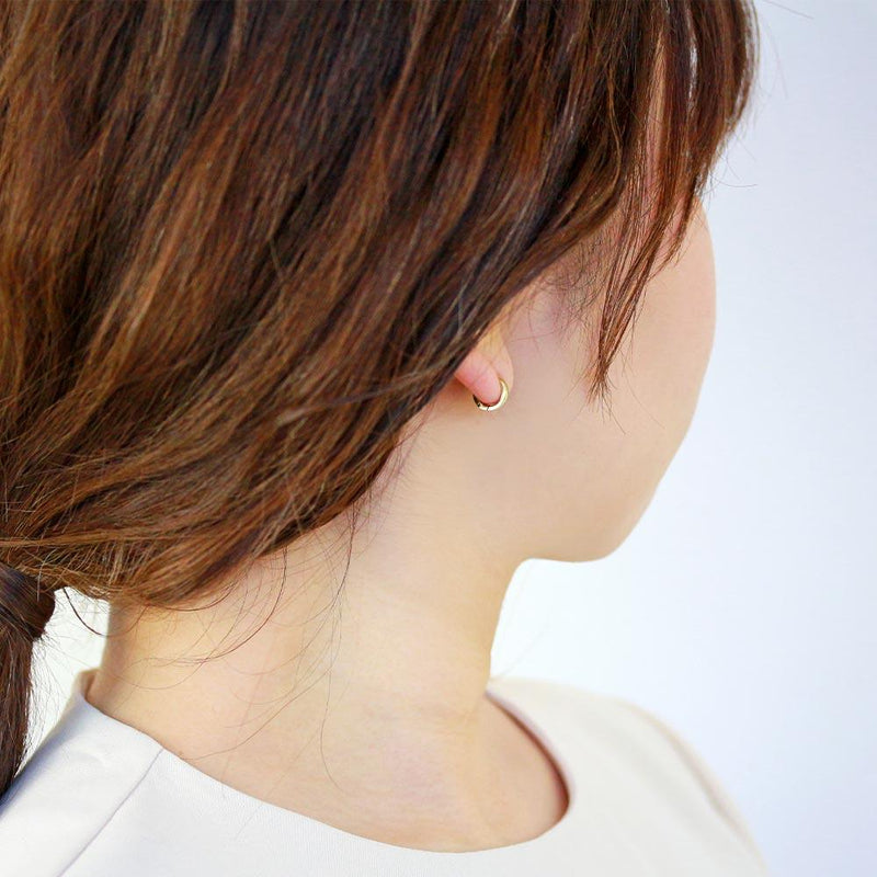 Simple Hinged D-Hoop Earrings in Silver