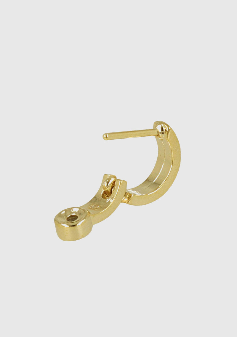 Simple Hinged D-Hoop Earrings in Gold