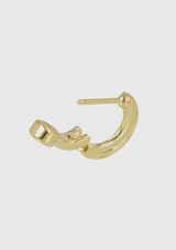 Dual Strand Hinged-Hoop Earrings with Swarovski Crystals in Gold