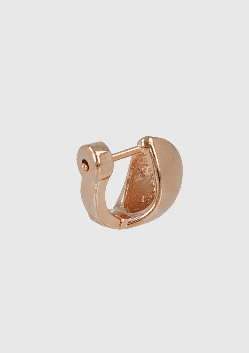 Curved Hinged-Hoop Earrings in Pink Gold