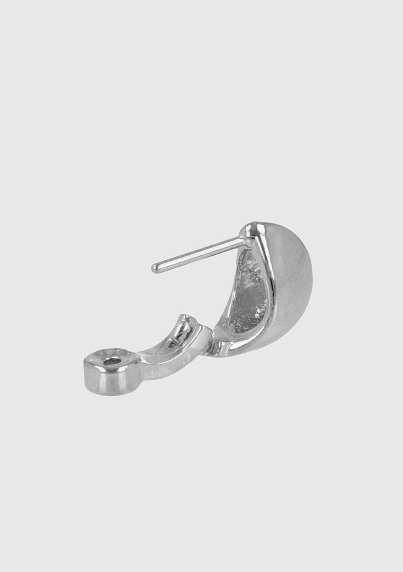 Curved Hinged-Hoop Earrings in Silver