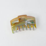 Marbled Resin Hair Claw in Green