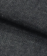 High-Waisted Zip-Front I-Line Denim Skirt in Black