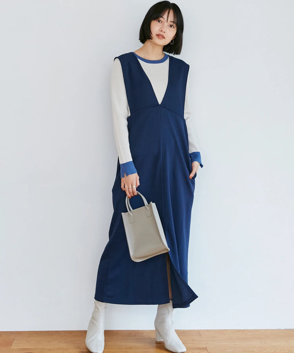 2-Way Knitted Jumper Dress in Navy
