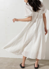 Eyelet Embroidery Dress in White
