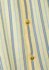 Collared Sheer Striped Blouse in Yellow