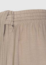 Linen Blend Wrap-Style Skirt in Beige