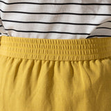 Linen Blend Wrap-Style Skirt in Yellow