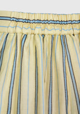 Elastic-Back Sheer Striped Skirt in Yellow