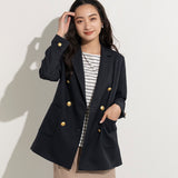 Double-Breasted Tailored Jacket in Navy