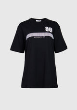 89 x BARCODE Short Sleeve Logo Tee in Black - LUMINE SINGAPORE