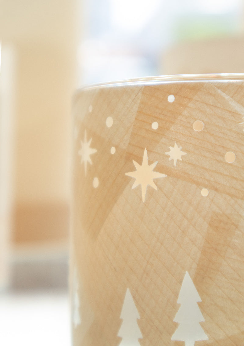 Starry Night Motif Cypress Candle Holder