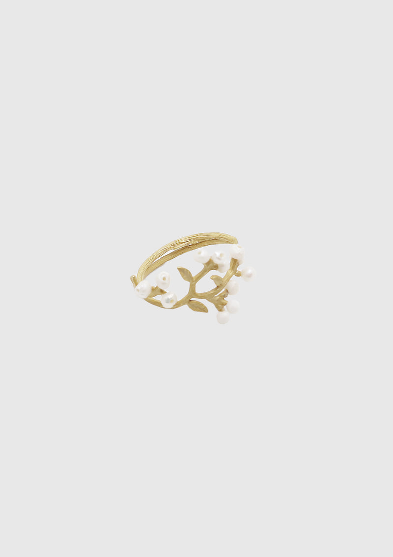Bud Branch Motif Ring in Gold