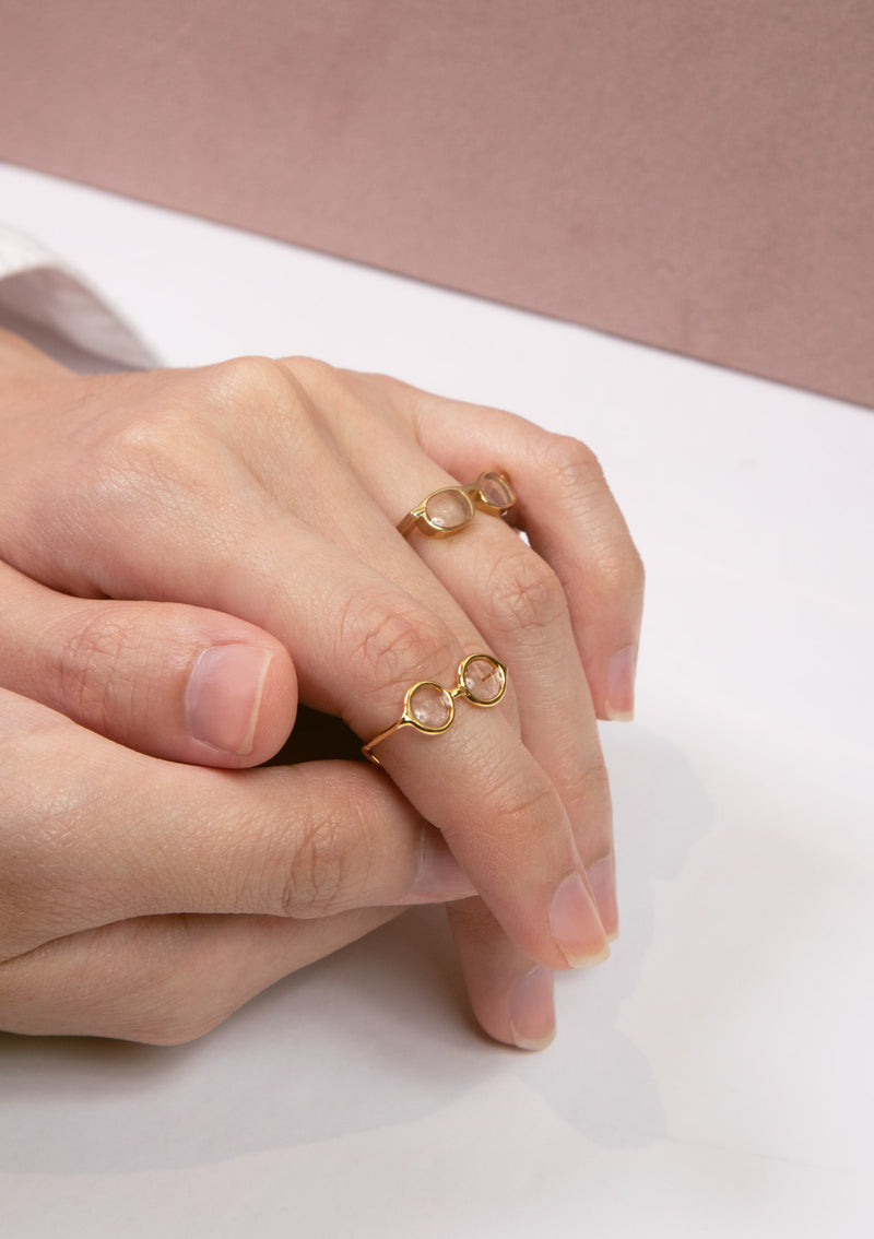 Square Specs Motif Ring in Gold
