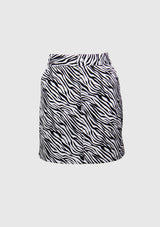 Animal Print Fitted Mini Skirt in White Zebra