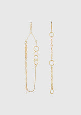 YAJIROBEE Asymmetric Mixed Chain Mobile Earrings in Gold
