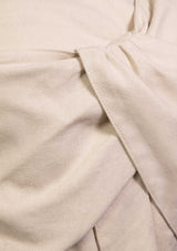 Asymmetric Twist-Drape Cropped Sleeveless Blouse in Off White - LUMINE SINGAPORE
