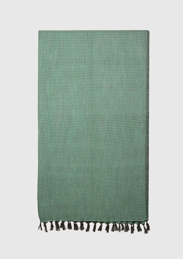 BATTAMBANG Handwoven Blanket in Emerald Green