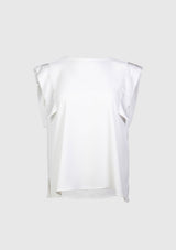 Bi-Fabric Georgette Blouse in White