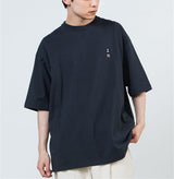 BEN DAVIS Oversized Tee with Embroidered Logo in Black