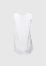 Cotton Curved Hem Tank Top in White Other