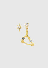 CAPRICORN Constellation Asymmetric Earrings in Gold