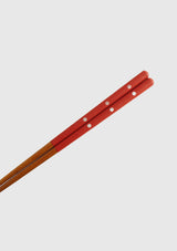 DOT Dishwasher-Safe Chopsticks in Brown & Red