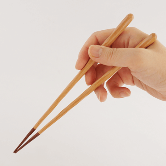 Cherry Wood Handcarved Chopsticks in Brown & Natural