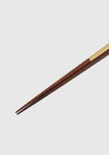 Suri Lacquer Gold Cloisonne Chopsticks  in Brown & Gold