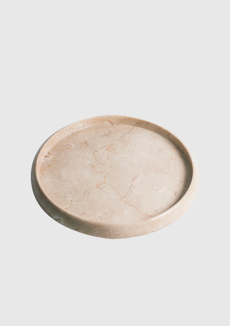 Harmony Round Tray in Cream Marble