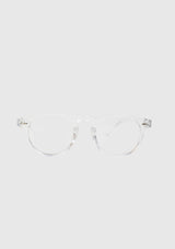 Clear Round Cat-Eye Glasses in Clear