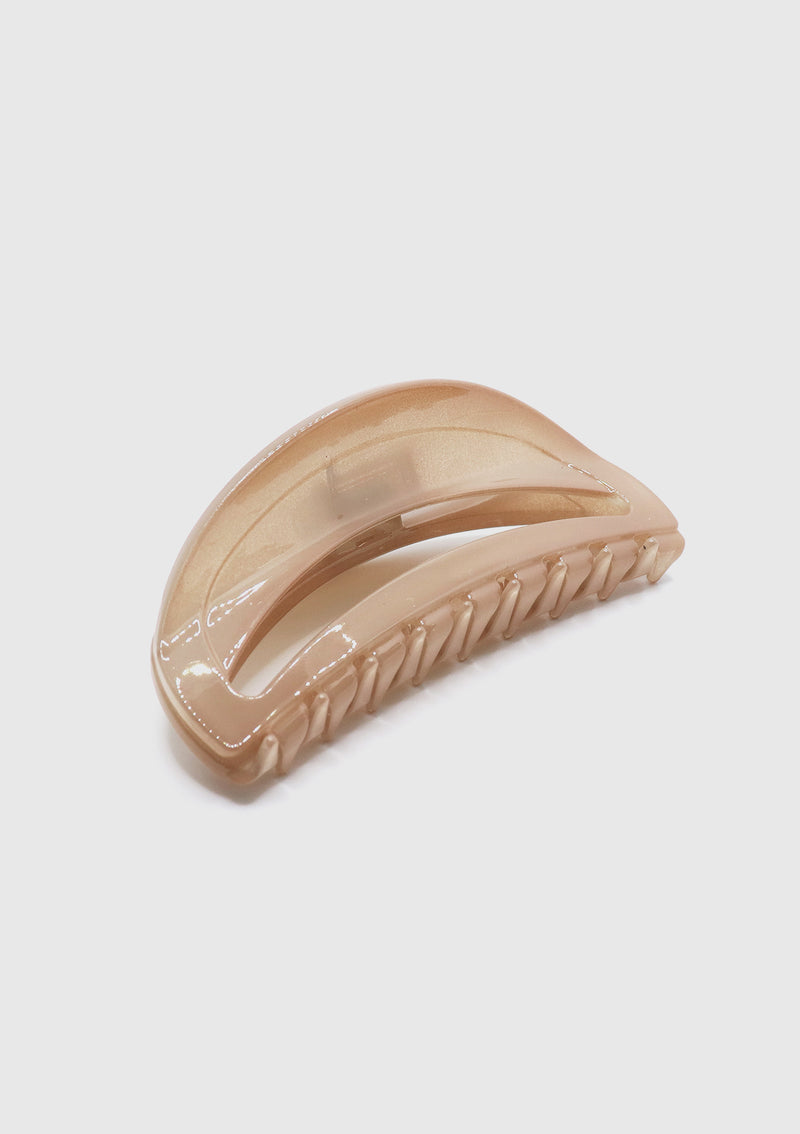 Curved Hair Claw in Light Pink