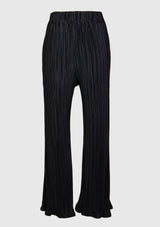 Elastic-Waist Plisse Pants in Black